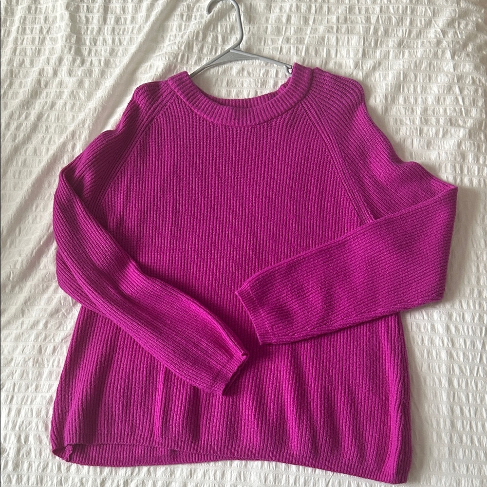 Tahari Magenta Crew Neck Sweater